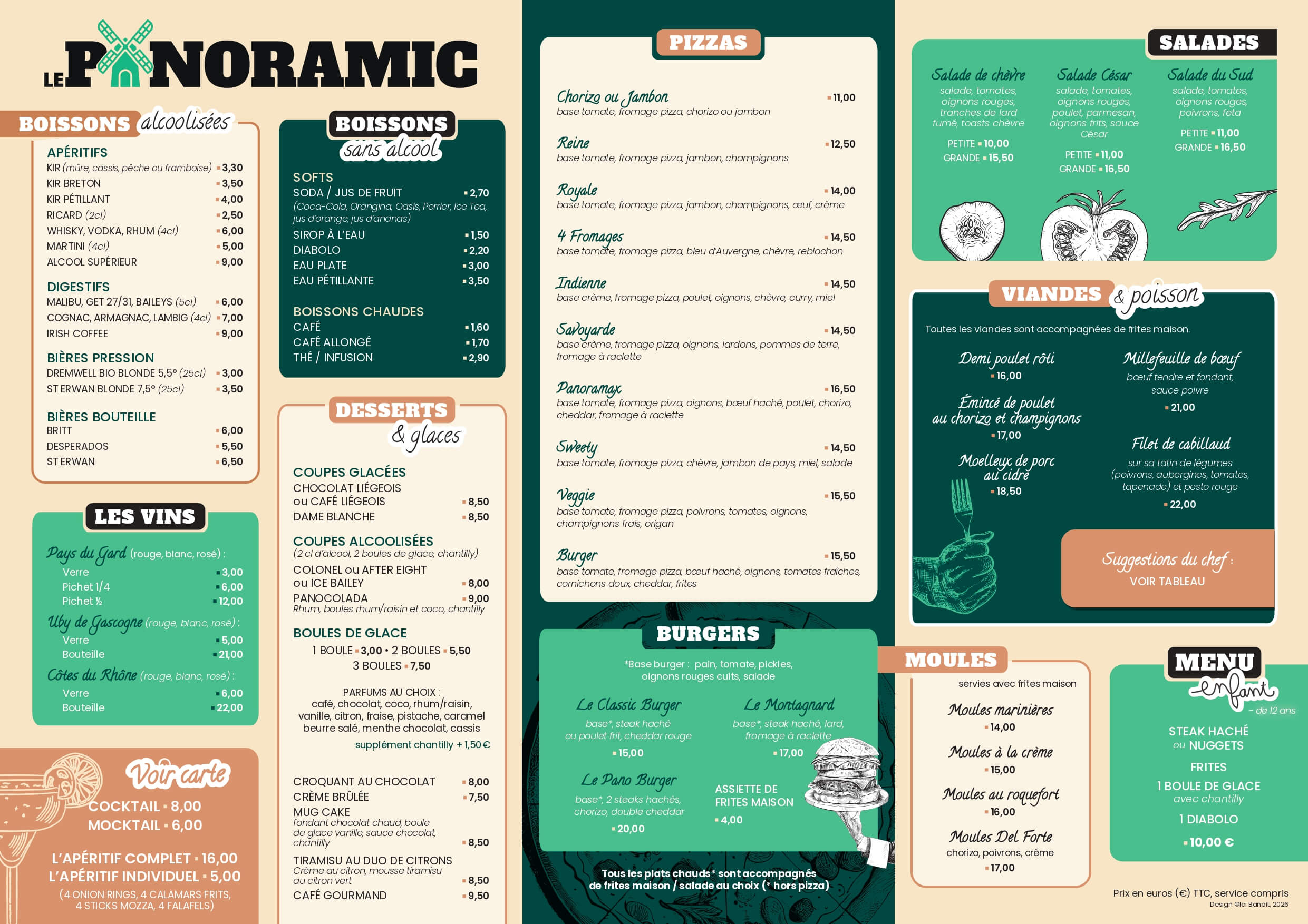 Menu Le Panoramic 2026